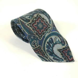 Adolfo Tie Abstract Paisley Silk Formal Business